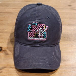 MTV Music Television Hat Cap strap Back Gray One Size Rock Music Band Adjustable
